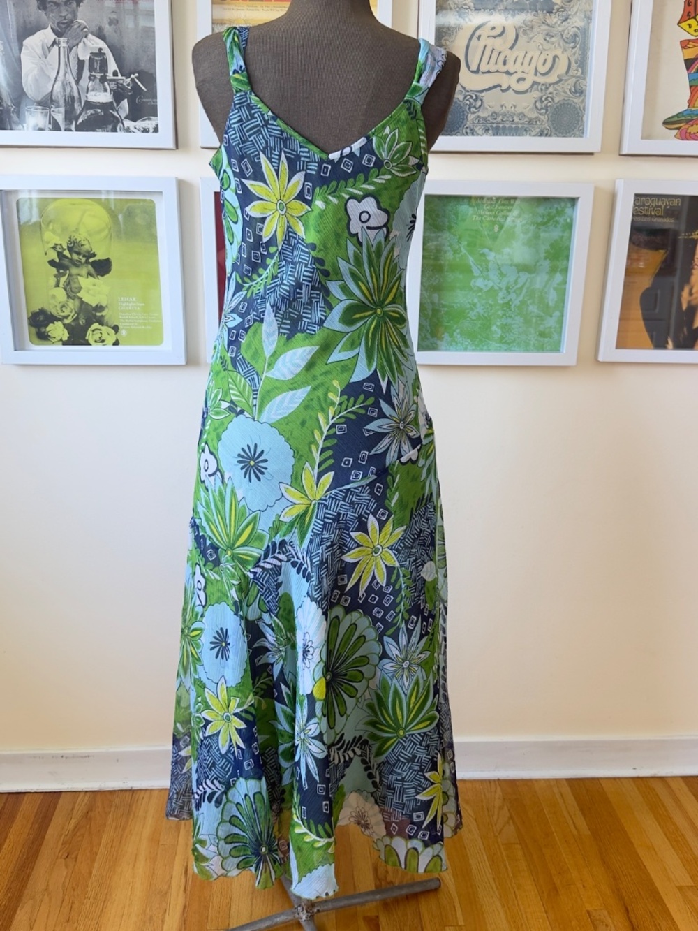 Vintage 90s Sheer Floral Maxi Dress | Resortcore Boho Summer - Picture 3 of 9